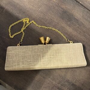 Sondra Roberts Gold Textured Clutch with Chain